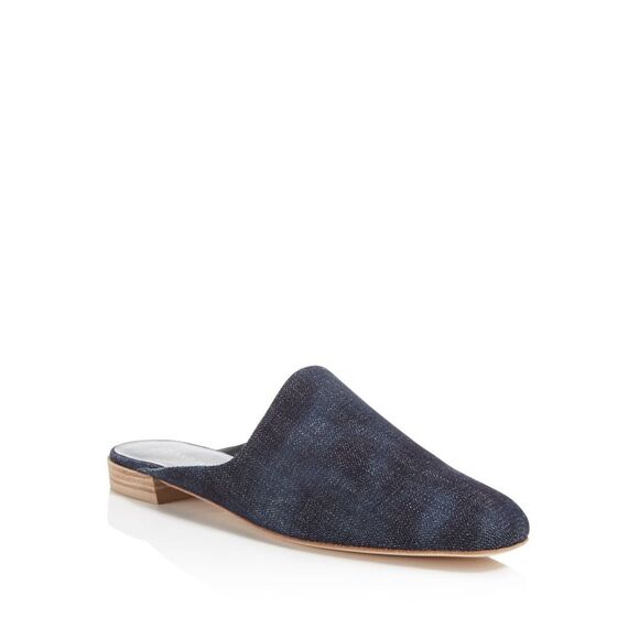 STUART WEITZMAN Womens Nay Antique Denim Navy Denim Mulearky Slip On Mules 7 M - Picture 3 of 4